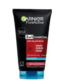 Garnier Pure Active 3-in-1 Charcoal Wash, Scrub, Mask 150ml